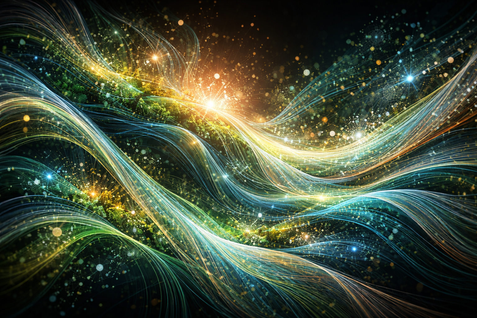 Organic abstract representation of flowing ecological data